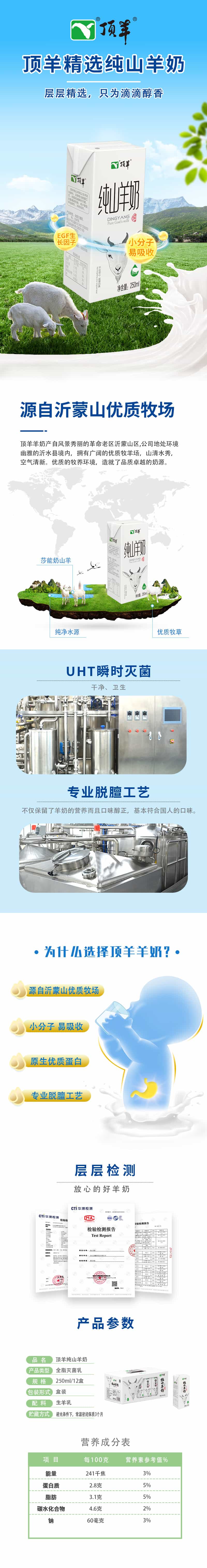 纯羊奶250ml砖 详情